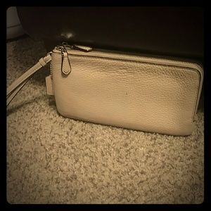 Beige Coach Wristlet - Clutch